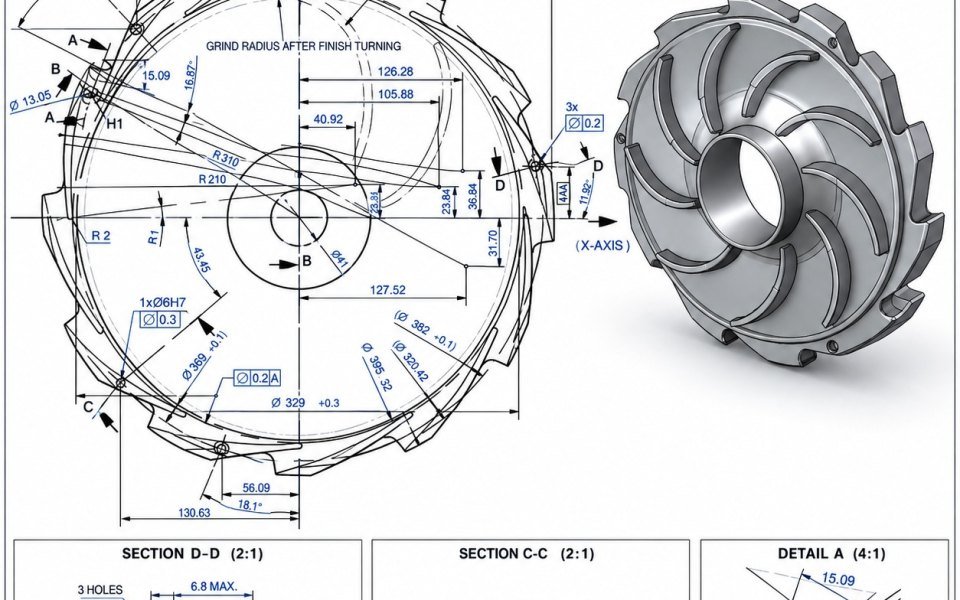 2D to 3D CAD conversion from engineering drawings for manufacturing